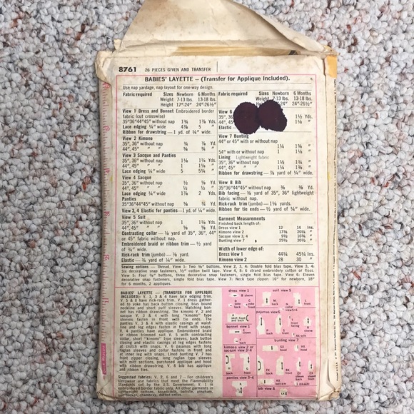 Vintage patterns - size infant - Picture 7 of 7